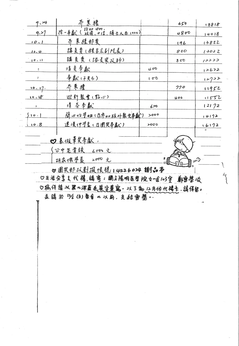 團契收支與奉獻記錄