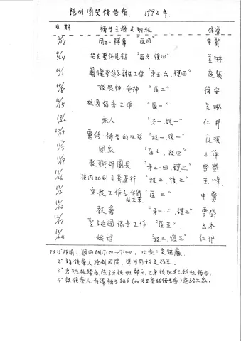 陽明團契禱告會